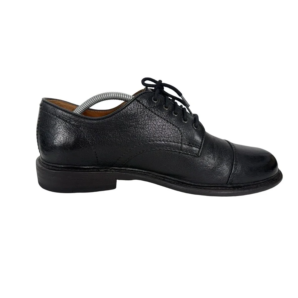 Frye Mens 10 D Shoes Jack Black Leather Cap Toe Casual Pebble Grain Textured
